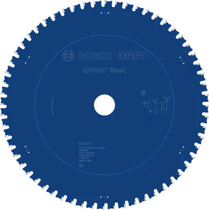 Lame de scie circulaire Bosch EXPERT Steel avec 60 dents.