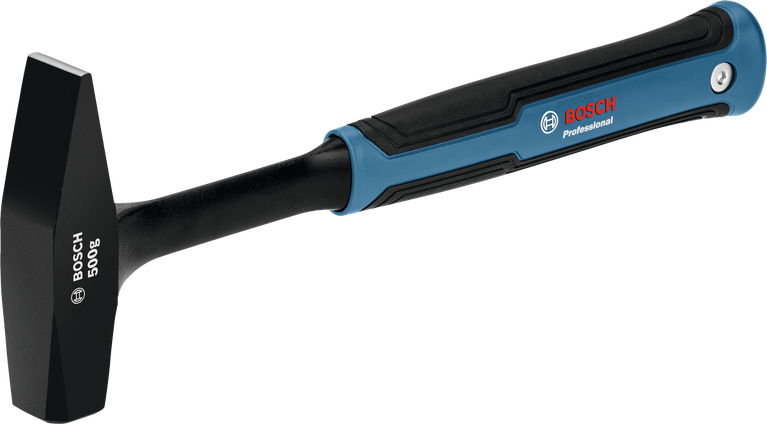 Marteau de serrurier Bosch 500g avec tête en acier au carbone.