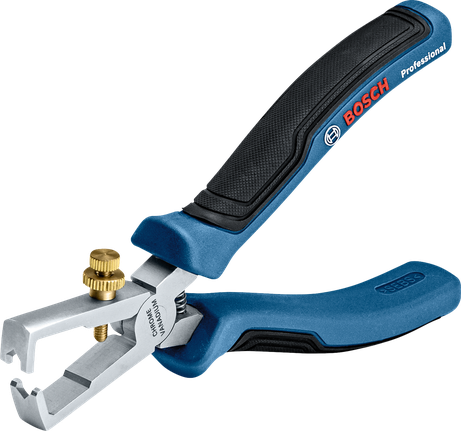Pince à dénuder Bosch 160 mm avec poignée ergonomique souple.