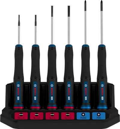 Jeu de tournevis de précision Bosch PRO PH/SL avec système anti-roulis.