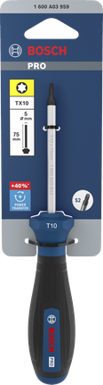 Tournevis Bosch PRO TX10 x 75 mm avec poignée ergonomique.