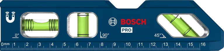 Niveau à bulle Bosch PRO Billet Torpedo 180 mm avec base magnétique.