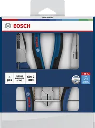 Jeu de 3 pinces Bosch avec lames de coupe trempées au laser.