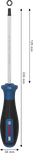Tournevis Bosch PRO TX30 x 125 mm avec poignée ergonomique.