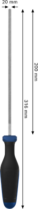 Lime plate Bosch 200 mm avec poignée ergonomique.