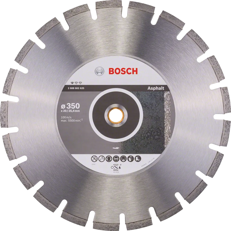 Disco de corte de diamante Bosch Standard para asfalto de 350 mm.