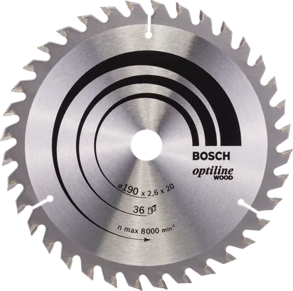 Hoja de sierra circular Bosch Optiline Wood, 190 mm 36 dientes.