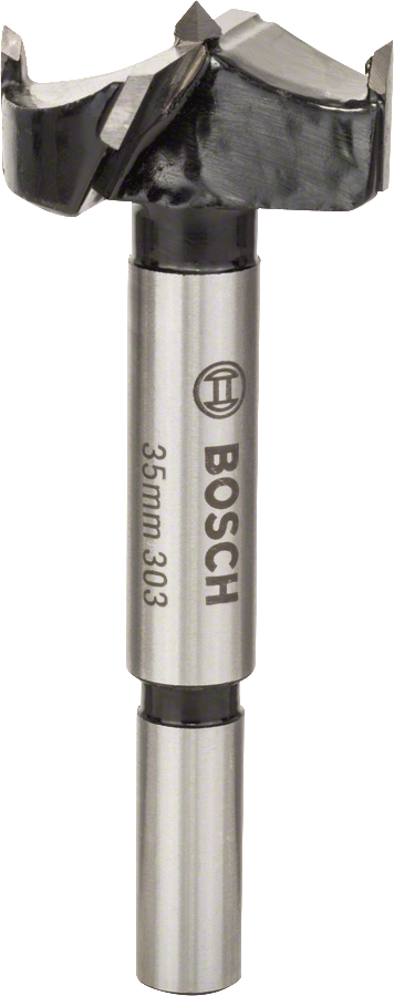 Broca Forstner Bosch de 35 mm para realizar agujeros precisos de fondo plano.