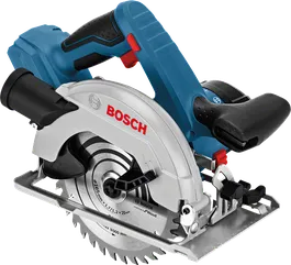 Sierra circular inalámbrica Bosch GKS 18 V-LI para cortar madera.