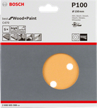 Paquete de 5 hojas de lija Bosch C470, 150 mm, grano 100.