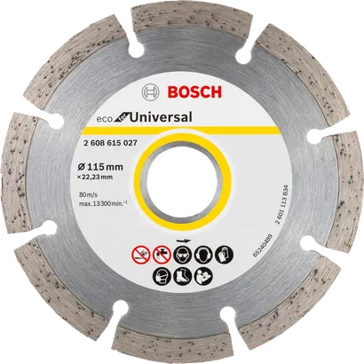Disco de corte de diamante universal Bosch para amoladoras angulares de 115 mm.