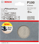 Lija Bosch de 125 mm P100 para madera y pintura.