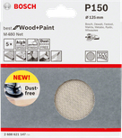 Lija Bosch de 125 mm P150 para madera y pintura.