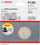 Lija Bosch de 125 mm P180 para madera y pintura.