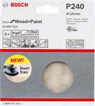 Lija Bosch de 125 mm P240 para madera y pintura.