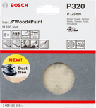 Lija Bosch de 125 mm P320 para madera y pintura.