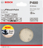 Lija Bosch de 125 mm P400 para madera y pintura.
