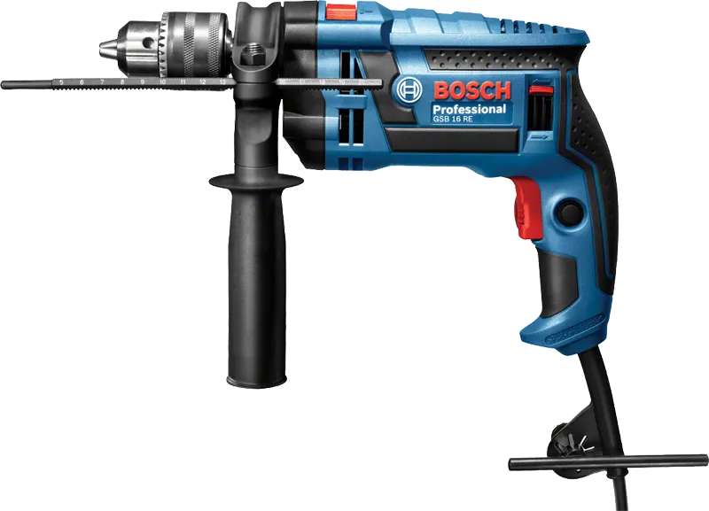 Taladro de impacto Bosch GSB 16 RE con empuñadura lateral.