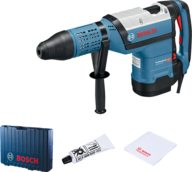 Taladro percutor rotativo Bosch GBH 12-52 DV con empuñadura lateral.