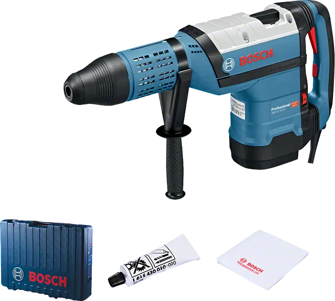 Taladro percutor rotativo Bosch GBH 12-52 DV con empuñadura lateral.