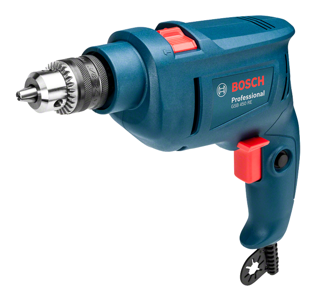 Taladro de impacto Bosch GSB 450, potencia de entrada 450 vatios.