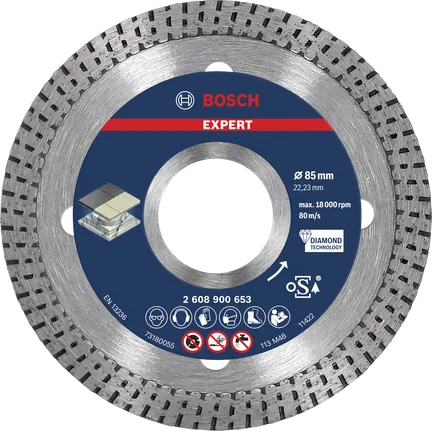 Disco de corte de diamante Bosch EXPERT HardCeramic de 85 mm.