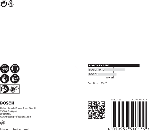 Malla de lijado Bosch EXPERT M480 de 125 mm, embalaje G180.