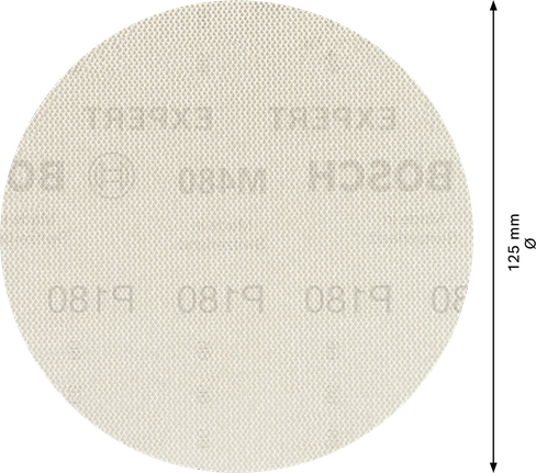 Malla de lijado Bosch EXPERT M480 de 125 mm G180 para lijadoras orbitales.