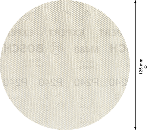 Malla de lijado Bosch EXPERT M480 de 125 mm G240 para lijadoras orbitales.