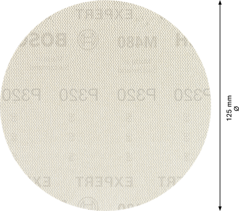 Disco de lijado Bosch de 125 mm G 320 para lijadoras orbitales.