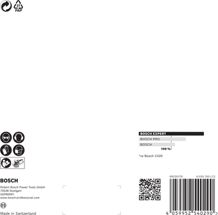 Malla de lijado Bosch EXPERT M480 G120 para lijadoras orbitales.