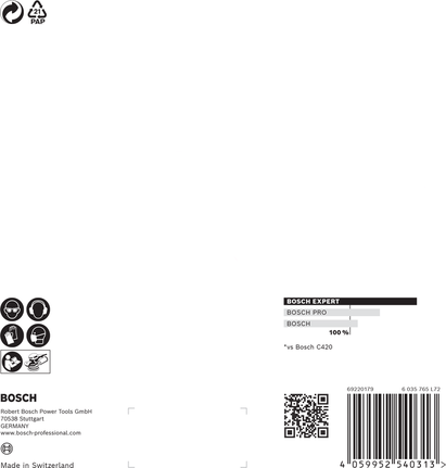 Malla de lijado Bosch EXPERT M480 de 150 mm G180 para lijadoras orbitales.
