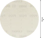 Malla de lijado Bosch EXPERT M480 de 150 mm G220 para lijadoras orbitales.