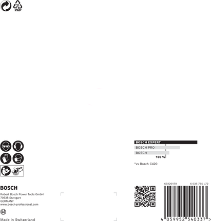 Malla de lijado Bosch EXPERT M480 de 150 mm G 240 para lijadoras orbitales.