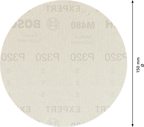 Malla de lijado Bosch EXPERT M480 de 150 mm G320 para lijadoras orbitales.