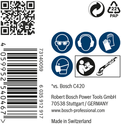 Malla de lijado Bosch EXPERT M480 de 225 mm G100 para lijadoras de paneles de yeso.