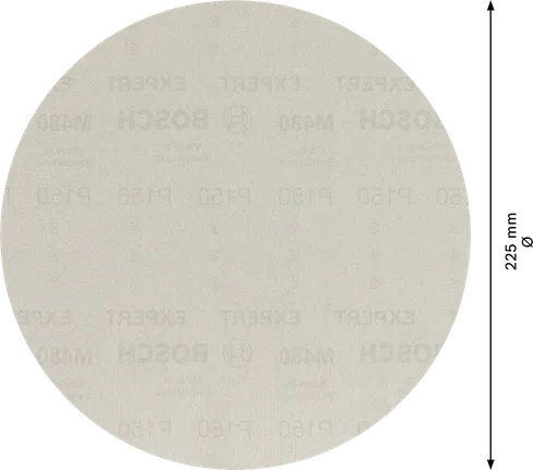 Malla de lijado Bosch EXPERT M480 de 225 mm G150 para paneles de yeso.
