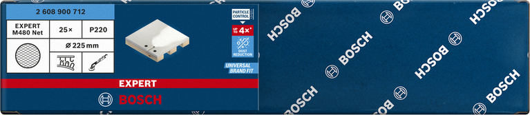 Malla de lijado Bosch EXPERT M480 de 225 mm G 220 para paneles de yeso.