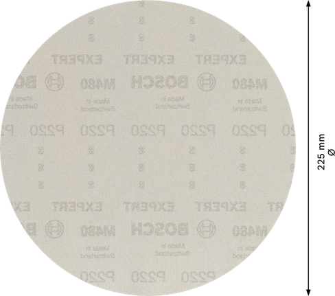 Malla de lijado Bosch EXPERT M480 para lijadoras de paneles de yeso de 225 mm.