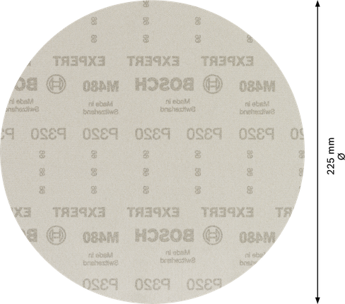 Malla de lijado Bosch EXPERT M480 para lijadoras de paneles de yeso de 225 mm.