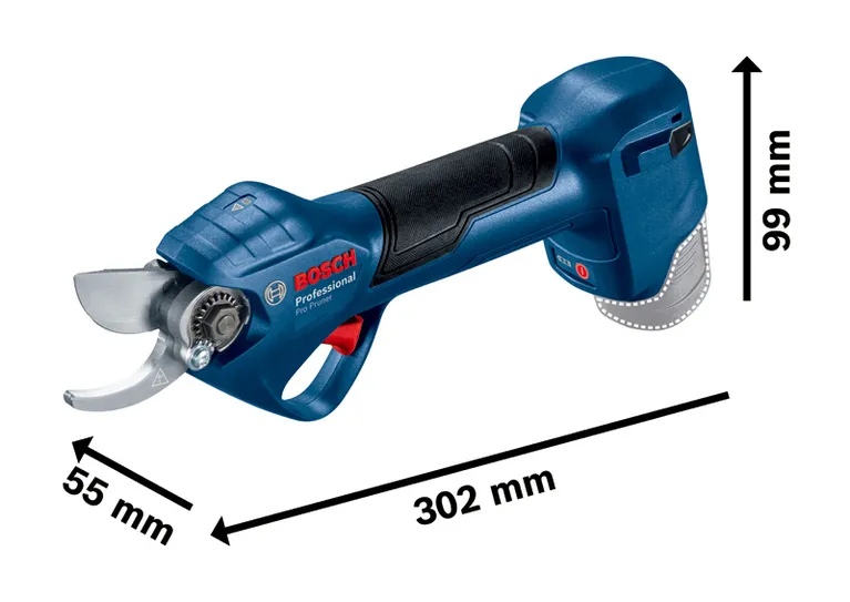 Dimensiones de la podadora.