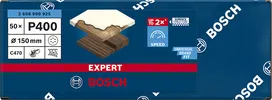 Papel de lija Bosch EXPERT C470 P400 de 150 mm con 6 agujeros.