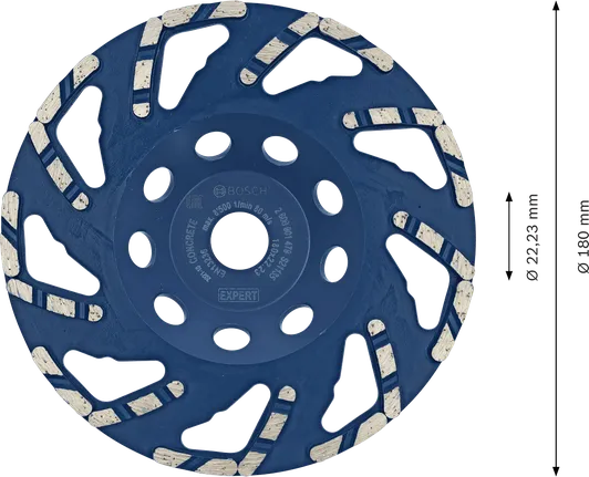 Cabezal de pulido de diamante para hormigón Bosch EXPERT, 180 mm.