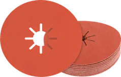Pack de discos de lijado Bosch con centro en forma de estrella.