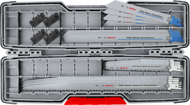 Juego de 16 cuchillas de demolición Bosch PRO Tough Box en estuche.