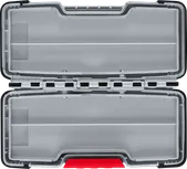 Caja Bosch PRO Tough Box pequeña para accesorios, estuche abierto.