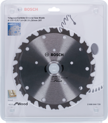 Hoja de sierra Bosch Eco para madera CoolteQ de 235 mm.