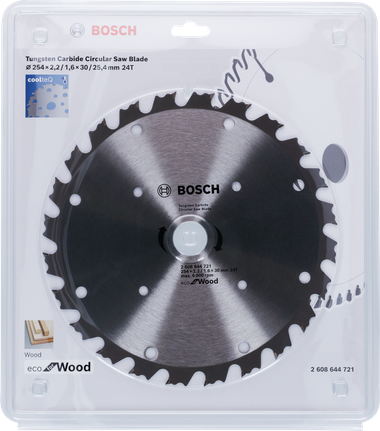 Hoja de sierra circular Bosch Eco para madera CoolteQ de 254 mm.
