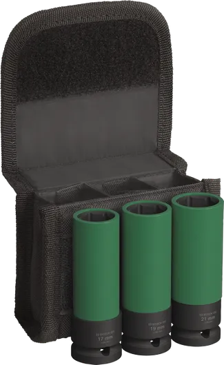 Juego de llaves de impacto Bosch PRO con fundas de PET, 1/2 pulgada, 3 piezas.