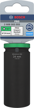 Vaso de impacto Bosch PRO de 1/2 pulgada (24 mm de profundidad).